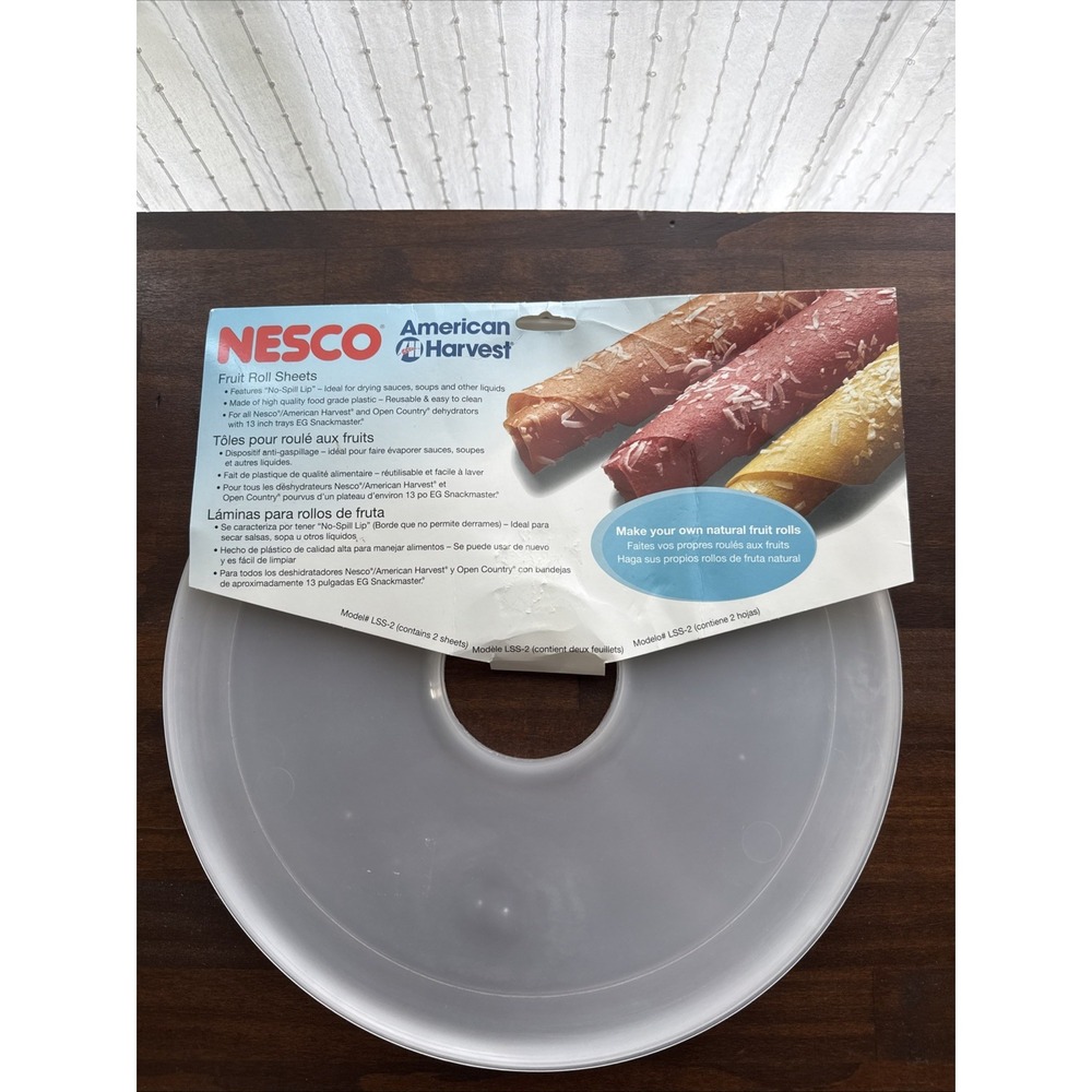 NESCO American Harvest FRUIT ROLL SHEETS Pkg of 4 for Snackmaster DEHYDRATOR NIP